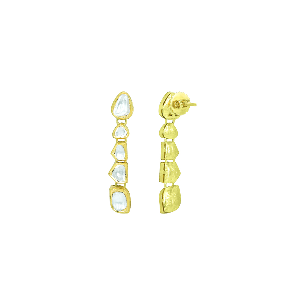 Earrings with Linear Polki and Irregular Shapes